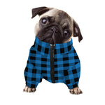 Blue And Black Buffalo Check Print Dog Zip Up Jacket