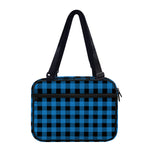 Blue And Black Buffalo Check Print Double Strap Bible Bag