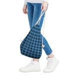 Blue And Black Buffalo Check Print Drawstring Bag