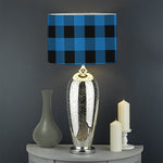 Blue And Black Buffalo Check Print Drum Lamp Shade