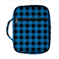 Blue And Black Buffalo Check Print Front Pocket Bible Bag
