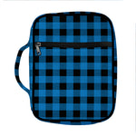 Blue And Black Buffalo Check Print Front Pocket Bible Bag