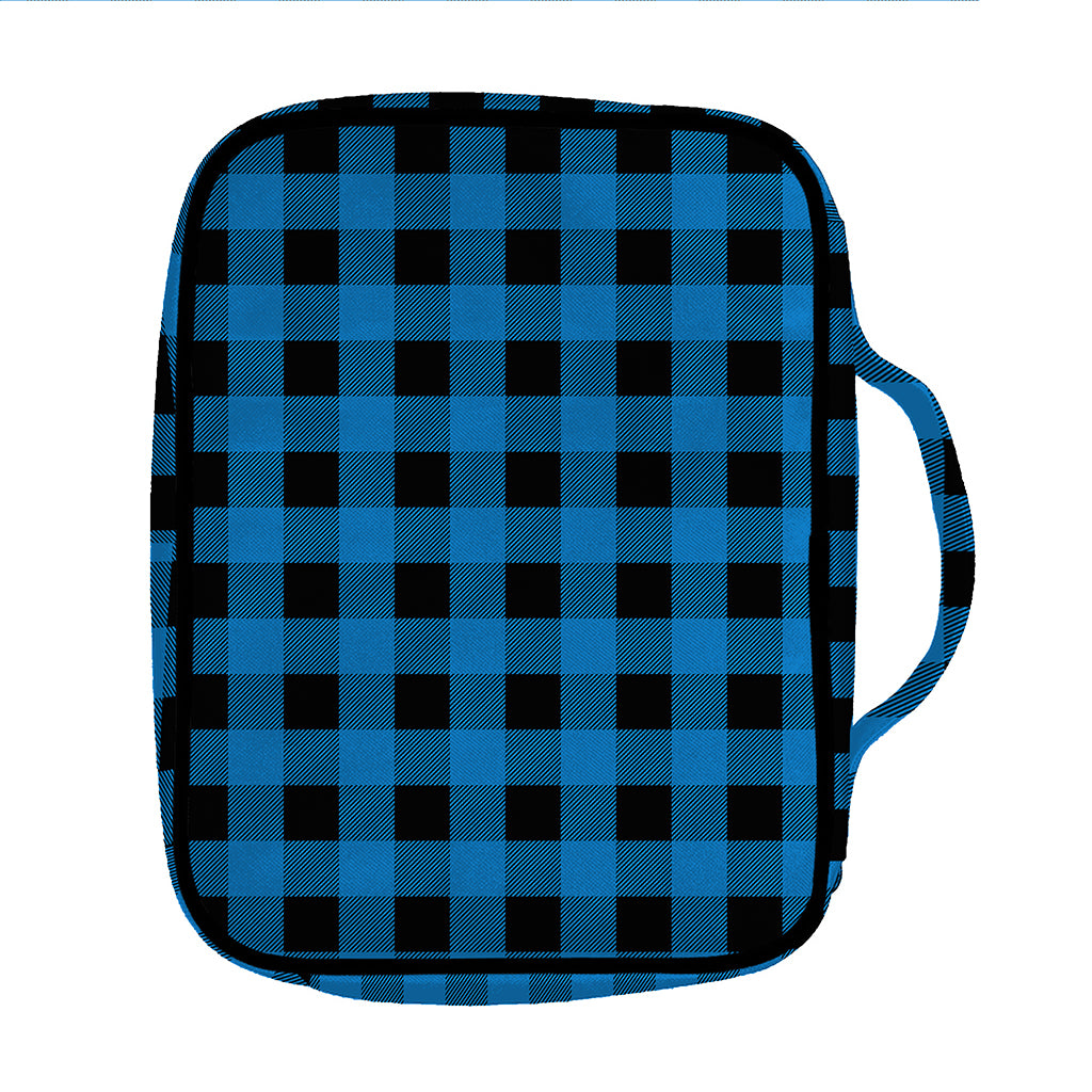Blue And Black Buffalo Check Print Front Pocket Bible Bag