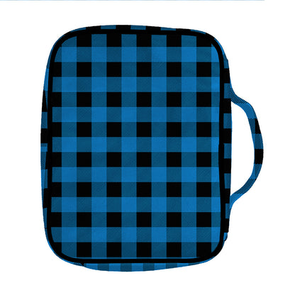 Blue And Black Buffalo Check Print Front Pocket Bible Bag