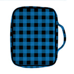 Blue And Black Buffalo Check Print Front Pocket Bible Bag