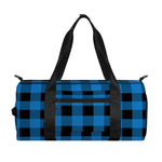 Blue And Black Buffalo Check Print Gym Bag