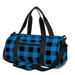 Blue And Black Buffalo Check Print Gym Bag