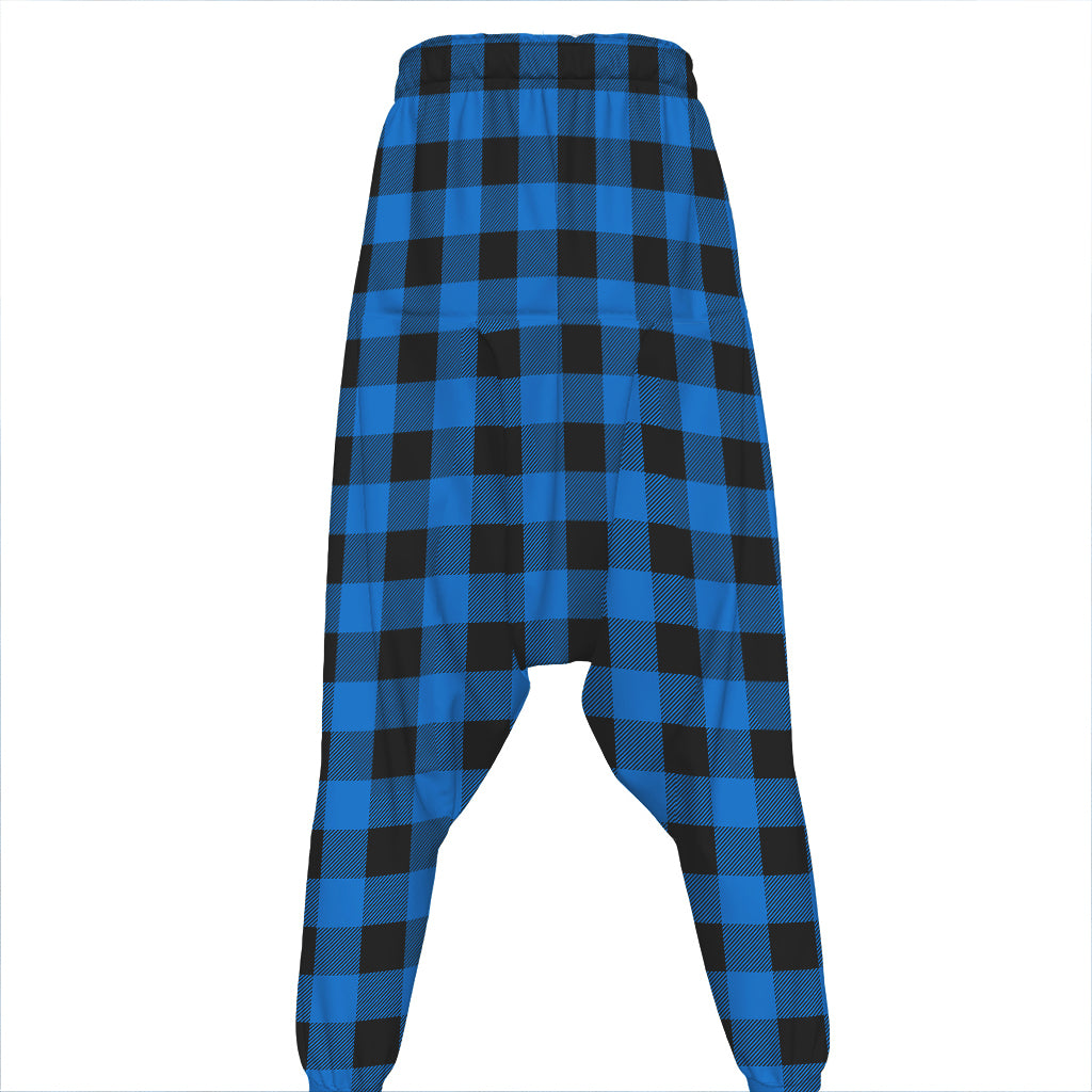 Blue And Black Buffalo Check Print Hammer Pants