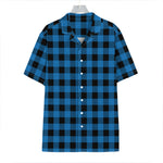 Blue And Black Buffalo Check Print Hawaiian Shirt