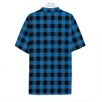 Blue And Black Buffalo Check Print Hawaiian Shirt