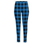 Blue And Black Buffalo Check Print High-Waisted Pocket Leggings