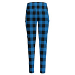 Blue And Black Buffalo Check Print High-Waisted Pocket Leggings