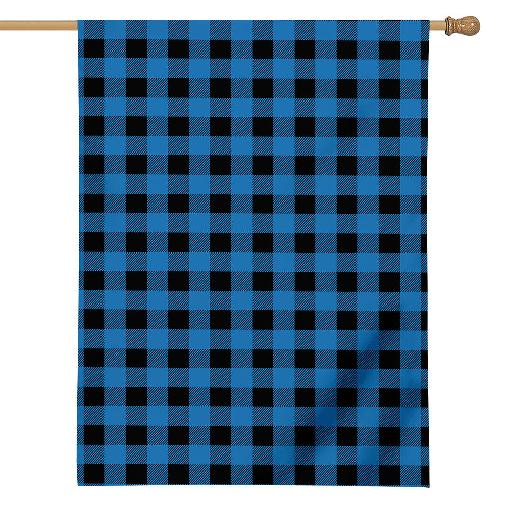 Blue And Black Buffalo Check Print House Flag