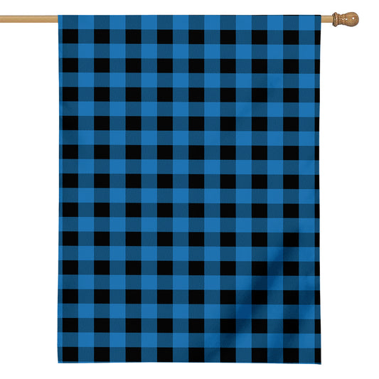 Blue And Black Buffalo Check Print House Flag