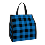 Blue And Black Buffalo Check Print Insulated Lunch Tote