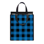 Blue And Black Buffalo Check Print Insulated Lunch Tote