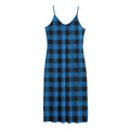 Blue And Black Buffalo Check Print Jersey Midi Cami Dress