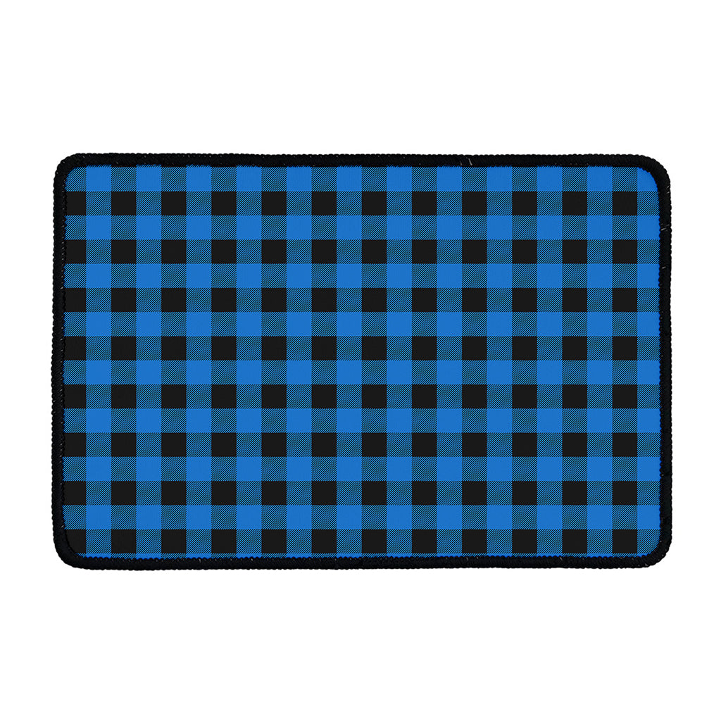 Blue And Black Buffalo Check Print Kitchen Mat