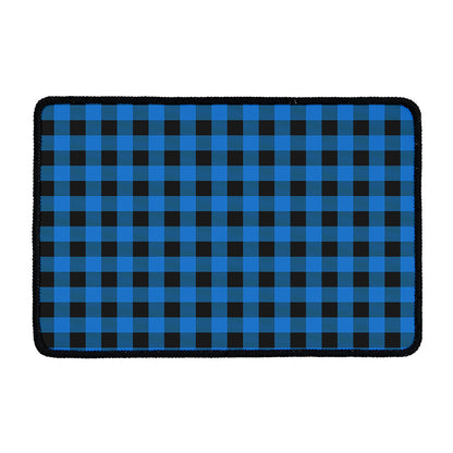 Blue And Black Buffalo Check Print Kitchen Mat