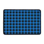 Blue And Black Buffalo Check Print Kitchen Mat