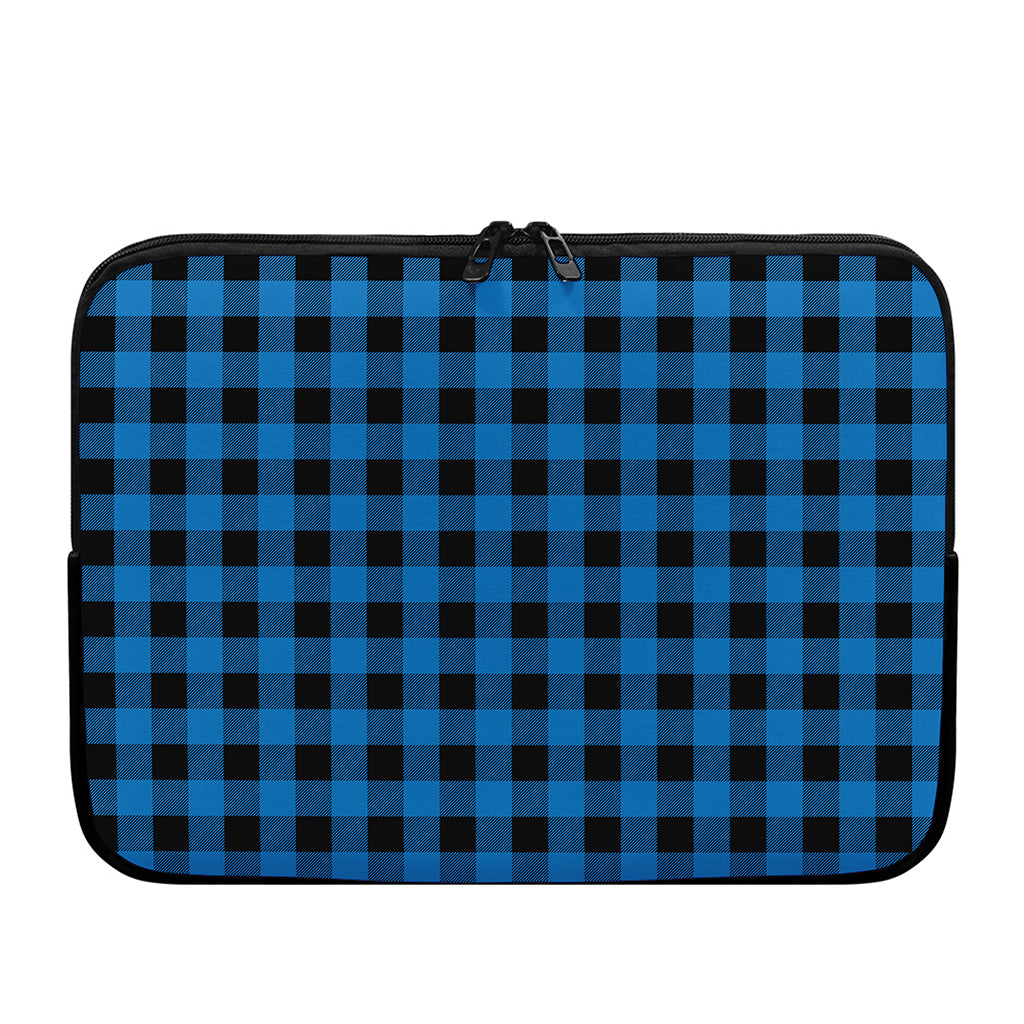 Blue And Black Buffalo Check Print Laptop Sleeve