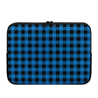 Blue And Black Buffalo Check Print Laptop Sleeve