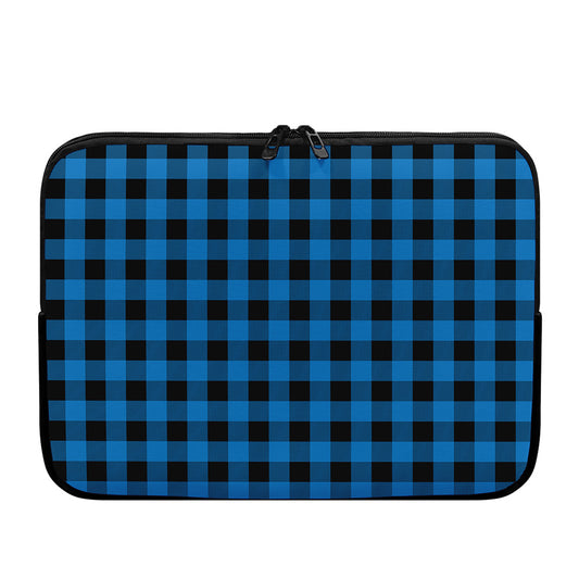Blue And Black Buffalo Check Print Laptop Sleeve