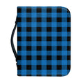 Blue And Black Buffalo Check Print Leather Bible Cover