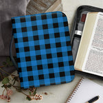 Blue And Black Buffalo Check Print Leather Bible Cover