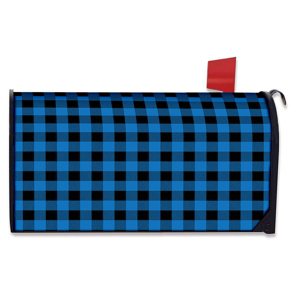 Blue And Black Buffalo Check Print Mailbox Cover