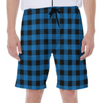 Blue And Black Buffalo Check Print Men's Beach Shorts