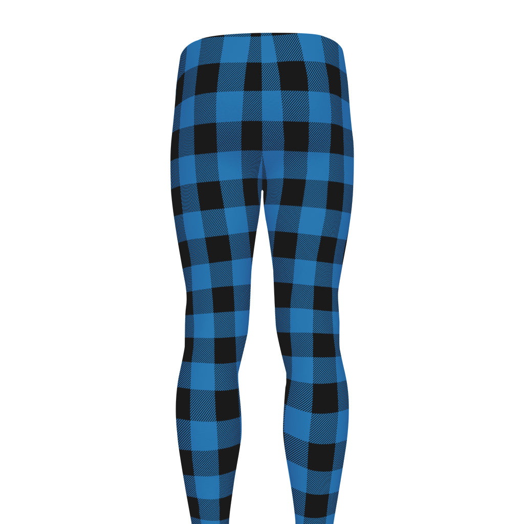 Blue And Black Buffalo Check Print Men's leggings