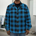 Blue And Black Buffalo Check Print Men's Shirt Jacket