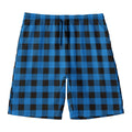 Blue And Black Buffalo Check Print Men's Swim Trunks