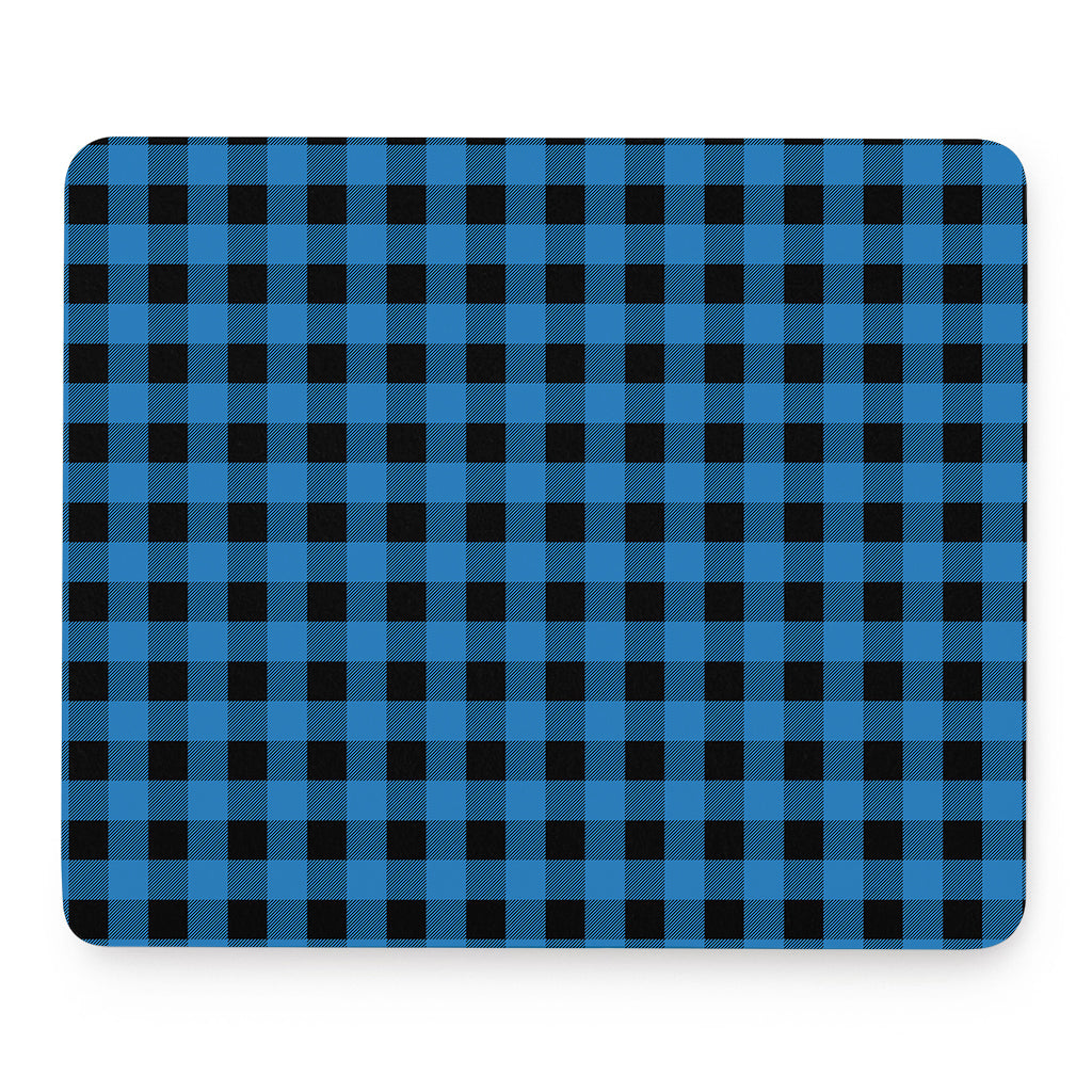 Blue And Black Buffalo Check Print Mouse Pad
