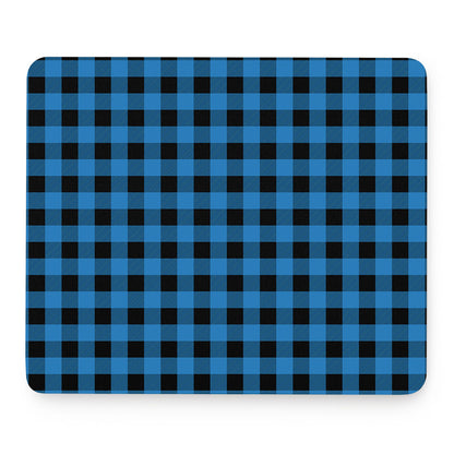 Blue And Black Buffalo Check Print Mouse Pad