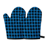 Blue And Black Buffalo Check Print Oven Mitts
