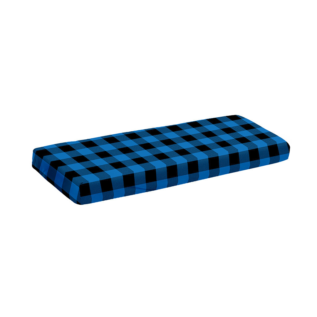 Blue And Black Buffalo Check Print Piano Keyboard Cover