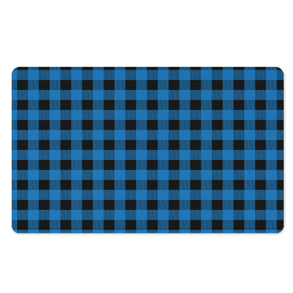 Blue And Black Buffalo Check Print Polyester Doormat