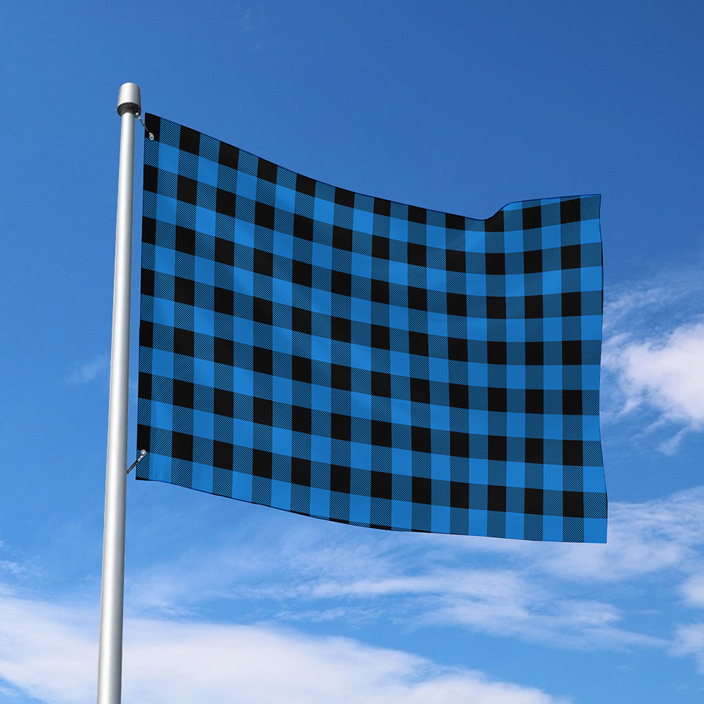 Blue And Black Buffalo Check Print Polyester Flag