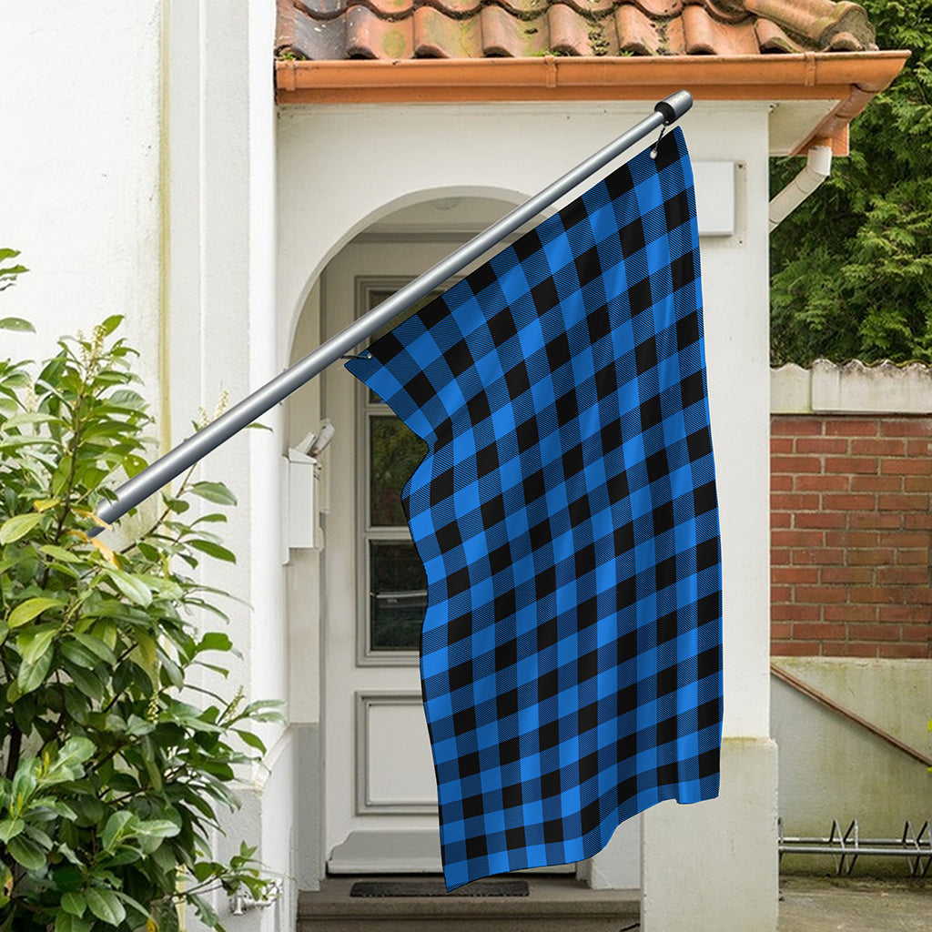 Blue And Black Buffalo Check Print Polyester Flag