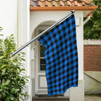 Blue And Black Buffalo Check Print Polyester Flag