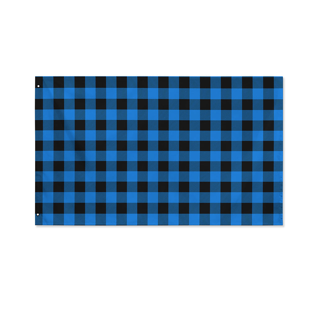 Blue And Black Buffalo Check Print Polyester Flag