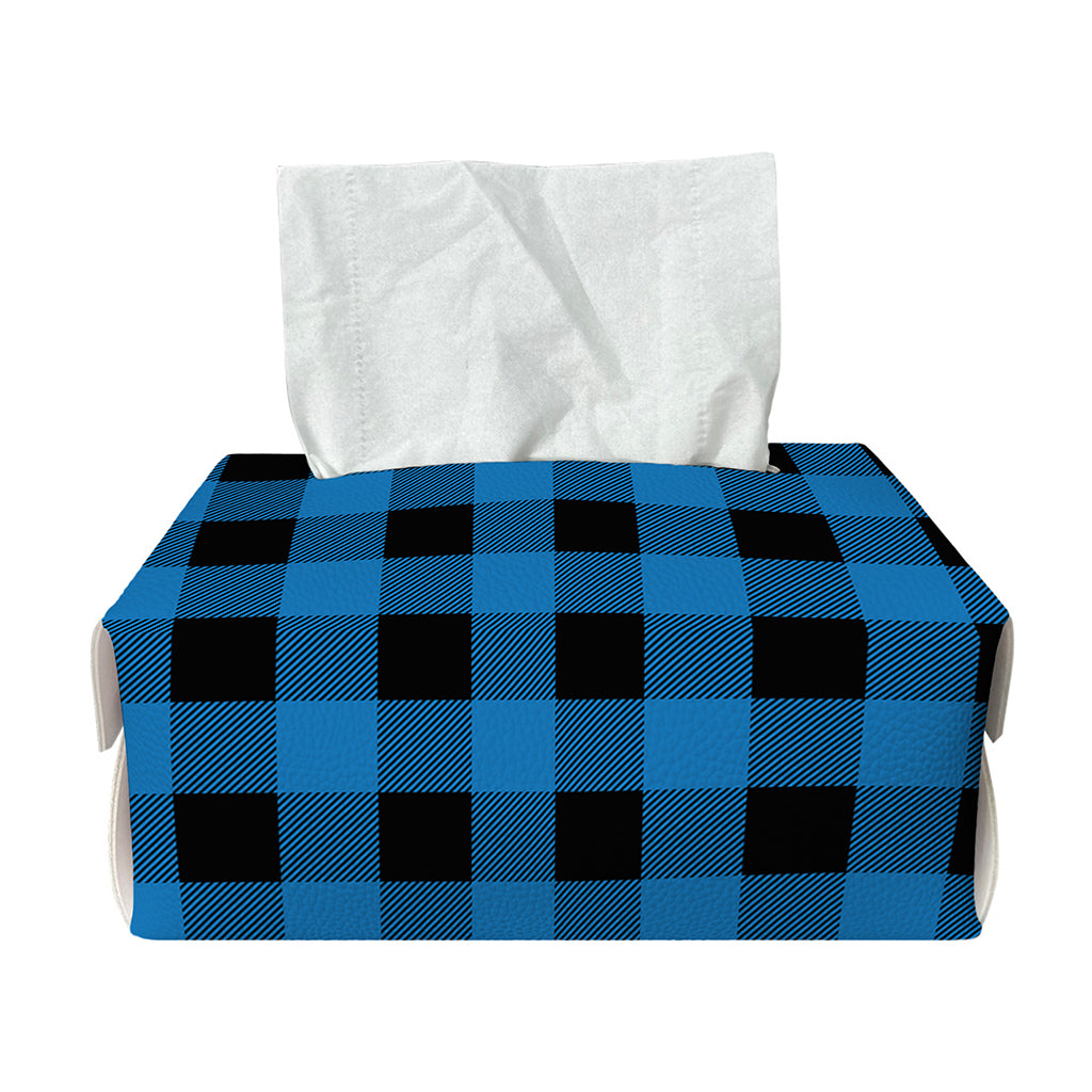 Blue And Black Buffalo Check Print Rectangle Tissue Box Cover