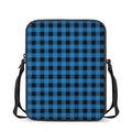 Blue And Black Buffalo Check Print Rectangular Crossbody Bag