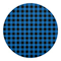 Blue And Black Buffalo Check Print Round Blanket