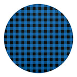 Blue And Black Buffalo Check Print Round Blanket