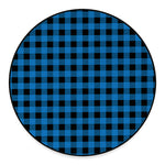 Blue And Black Buffalo Check Print Round Floor Mat