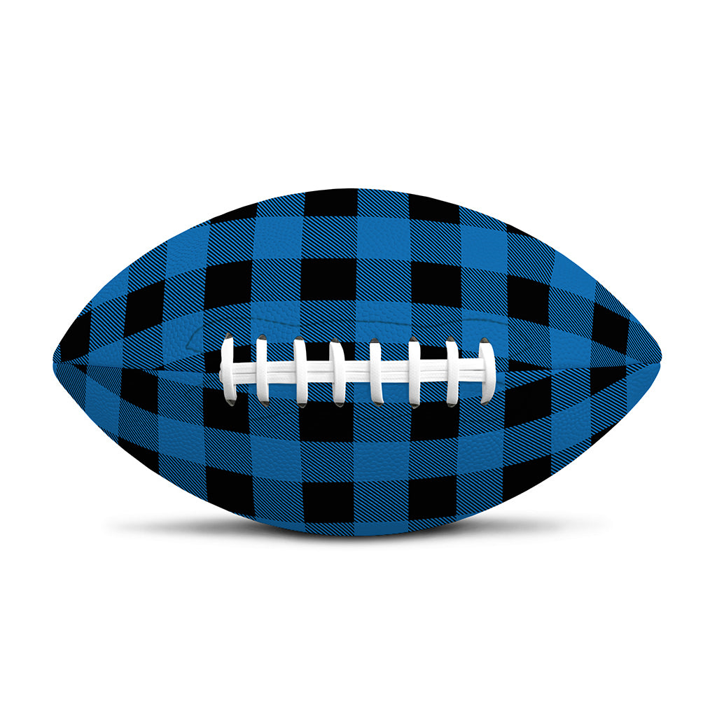 Blue And Black Buffalo Check Print Rugby Ball