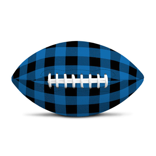 Blue And Black Buffalo Check Print Rugby Ball